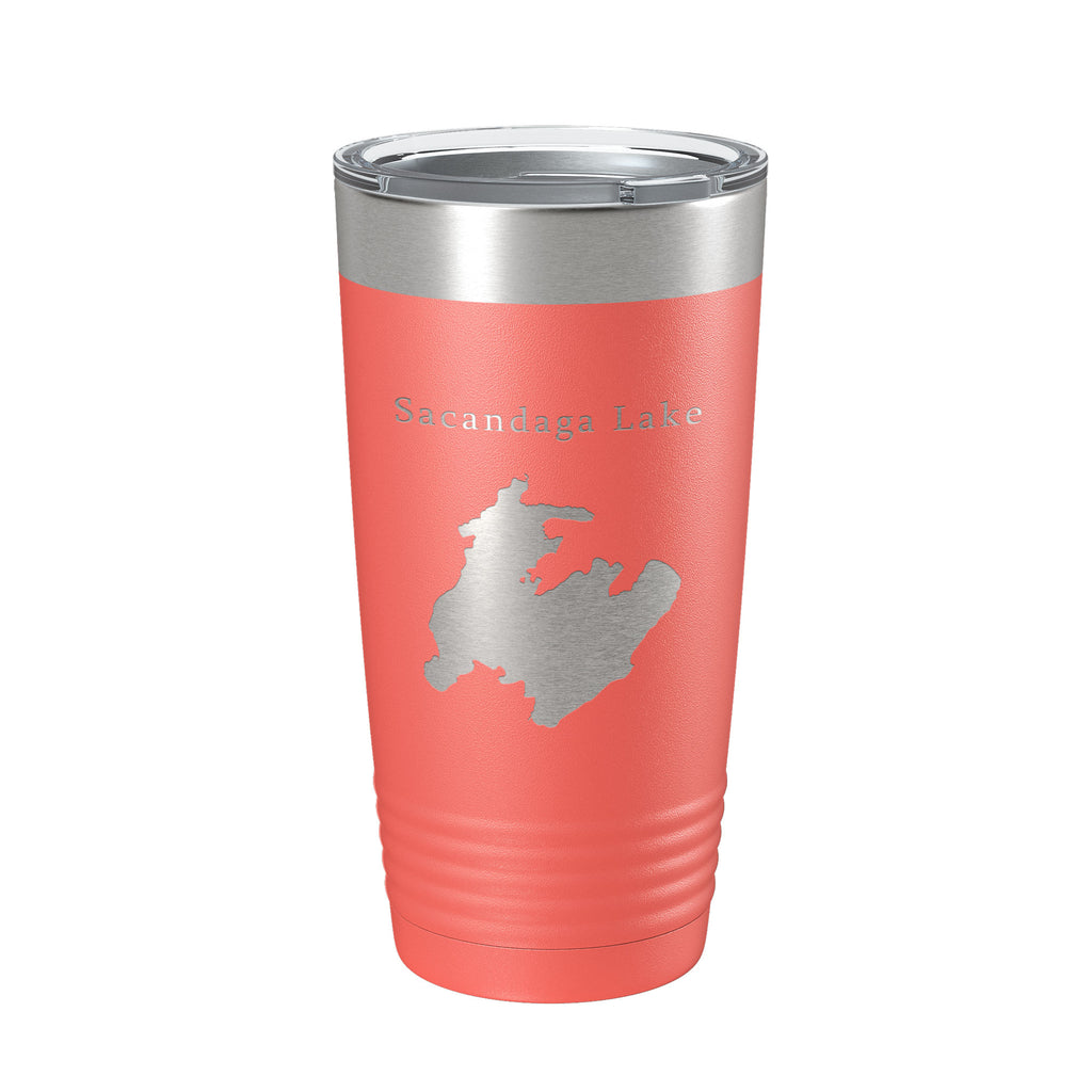 Sacandaga Lake Map Tumbler Travel Mug Insulated Laser Engraved Coffee Cup New York 20 oz