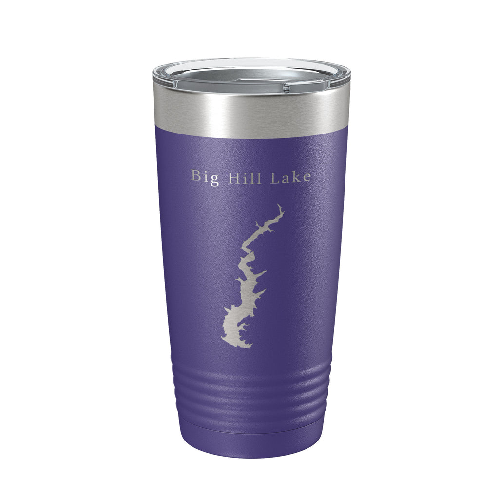 Big Hill Lake Map Tumbler Travel Mug Insulated Laser Engraved Coffee Cup Kansas 20 oz