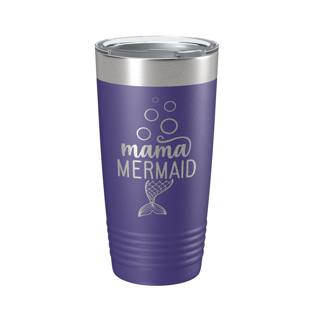 Mama Mermaid Tumbler Travel Mug Insulated Laser Engraved Coffee Cup Mom Momma Gift 20 oz