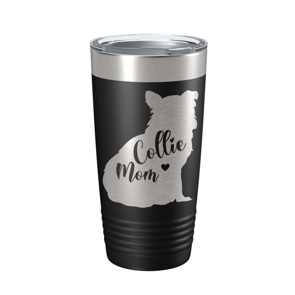 Collie Mom Tumbler Dog Travel Mug Gift Insulated Laser Engraved Coffee Cup 20 oz
