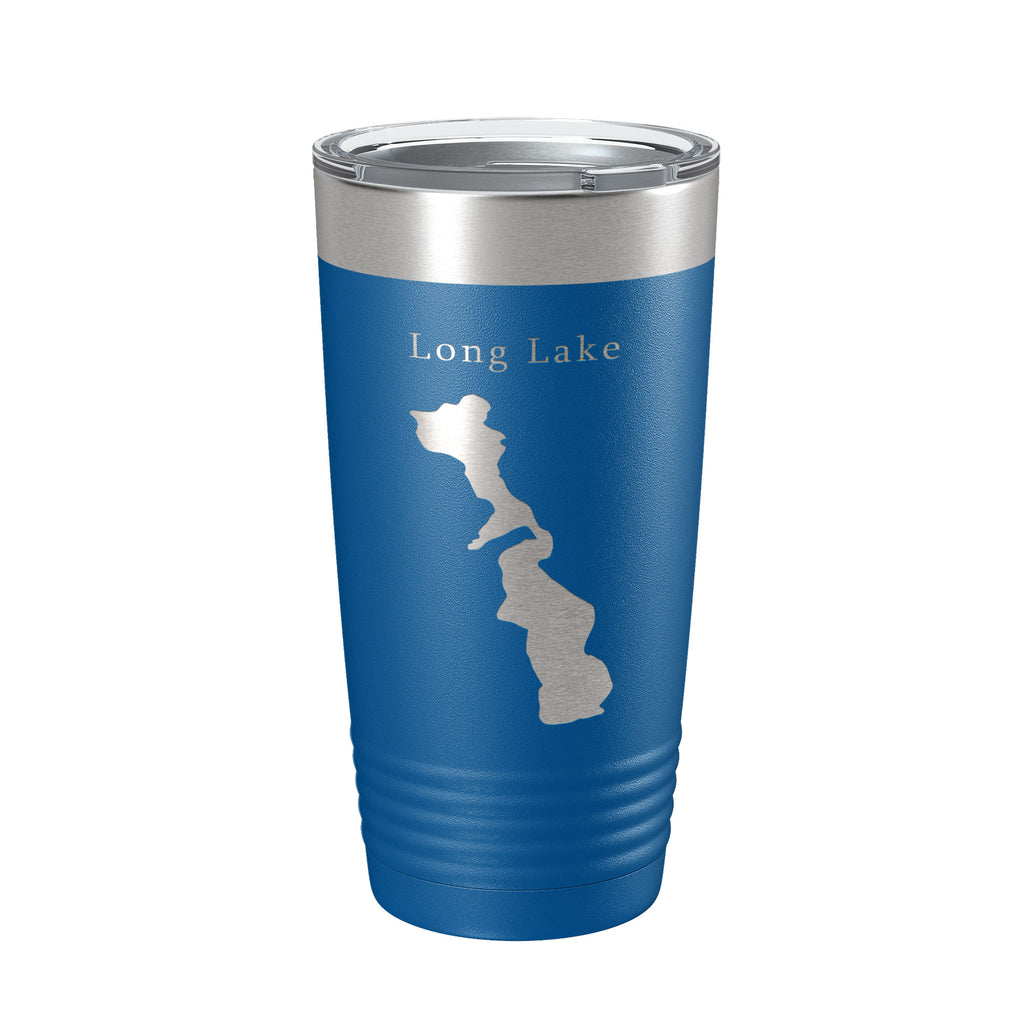 Long Lake Map Tumbler Travel Mug Insulated Laser Engraved Coffee Cup Minneapolis St. Paul Minnesota 20 oz