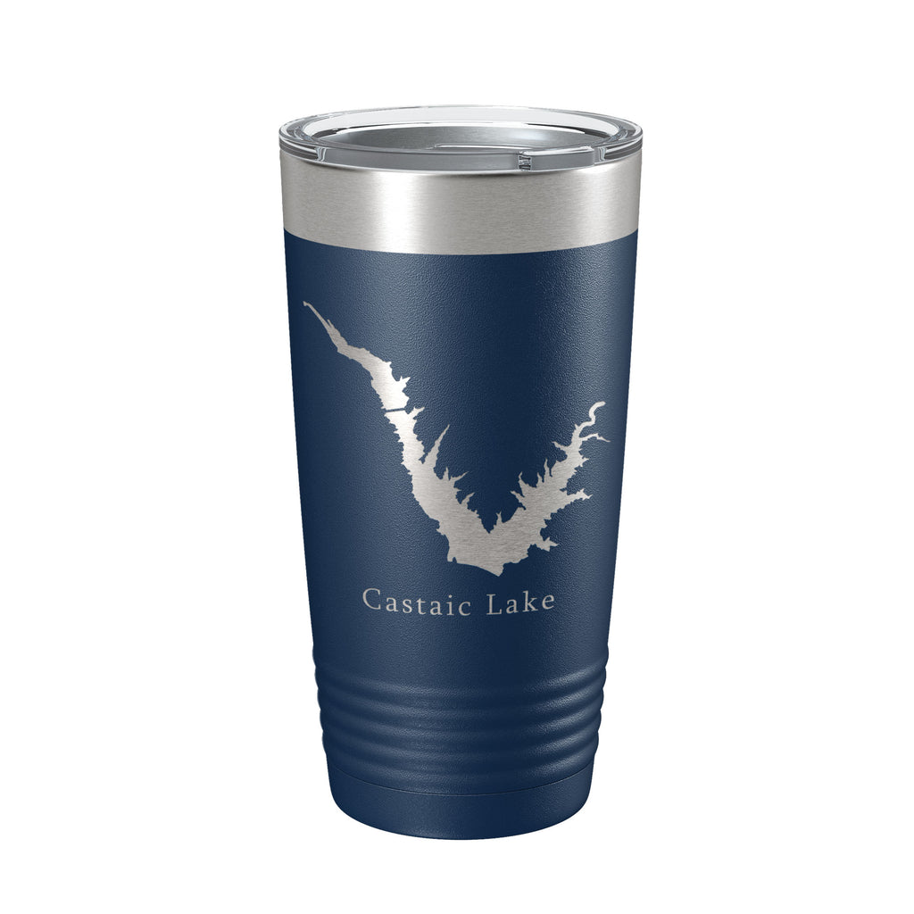 Castaic Lake Map Tumbler Travel Mug Insulated Laser Engraved Coffee Cup California 20 oz