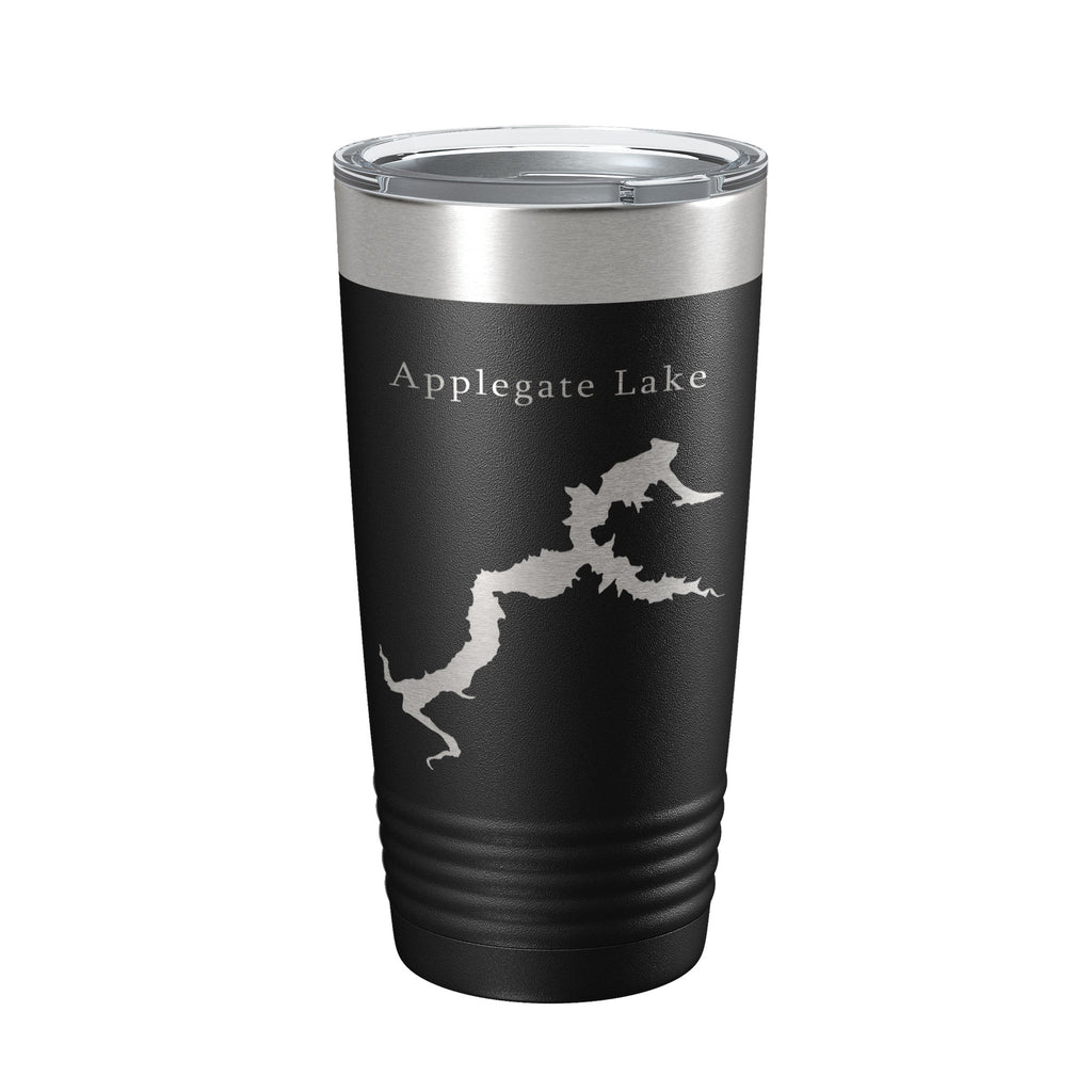 Applegate Lake Map Tumbler Travel Mug Insulated Laser Engraved Coffee Cup Oregon 20 oz