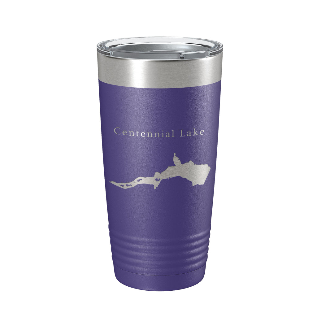 Centennial Lake Map Tumbler Travel Mug Insulated Laser Engraved Coffee Cup Maryland 20 oz