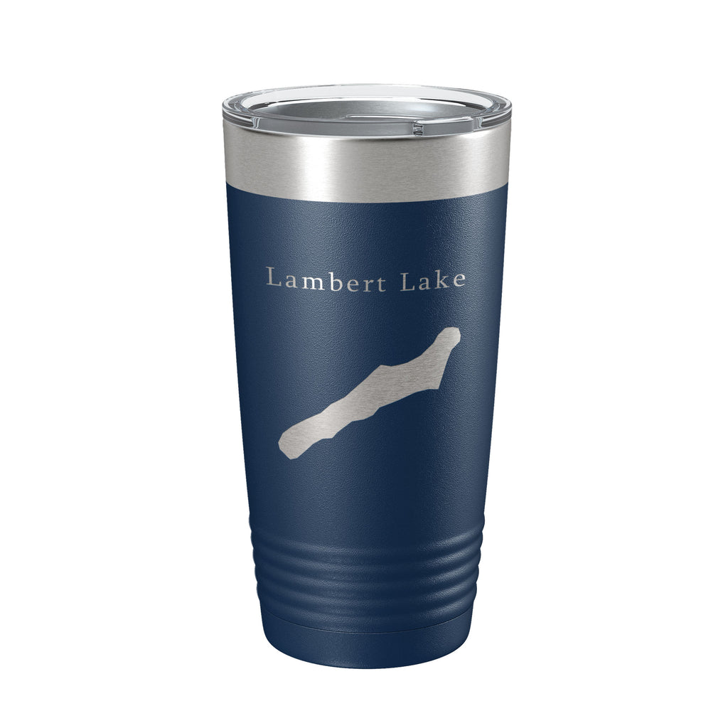 Lambert Lake Map Tumbler Travel Mug Insulated Laser Engraved Coffee Cup Georgia 20 oz