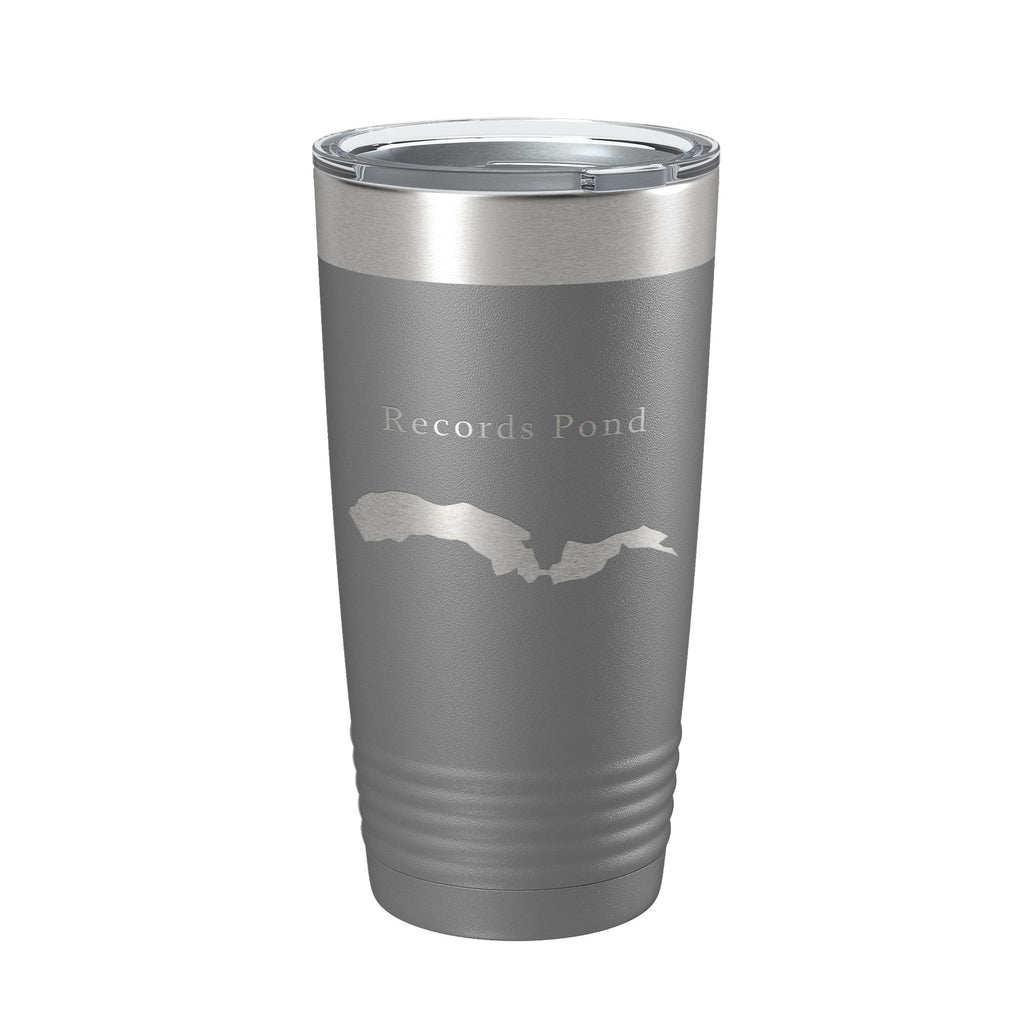 Records Pond Tumbler Lake Map Travel Mug Insulated Laser Engraved Coffee Cup Delaware 20 oz