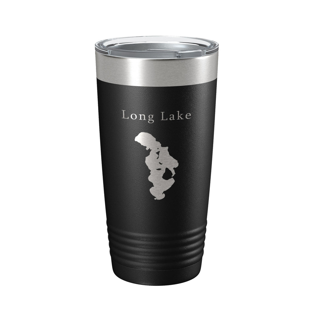Long Lake Map Tumbler Travel Mug Insulated Laser Engraved Coffee Cup Grand Traverse County Michigan 20 oz