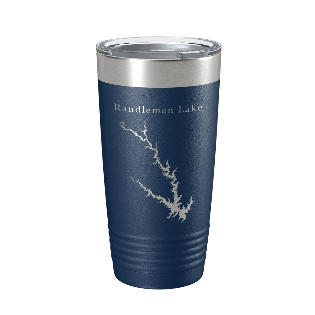 Randleman Lake Map Tumbler Travel Mug Insulated Laser Engraved Coffee Cup North Carolina 20 oz