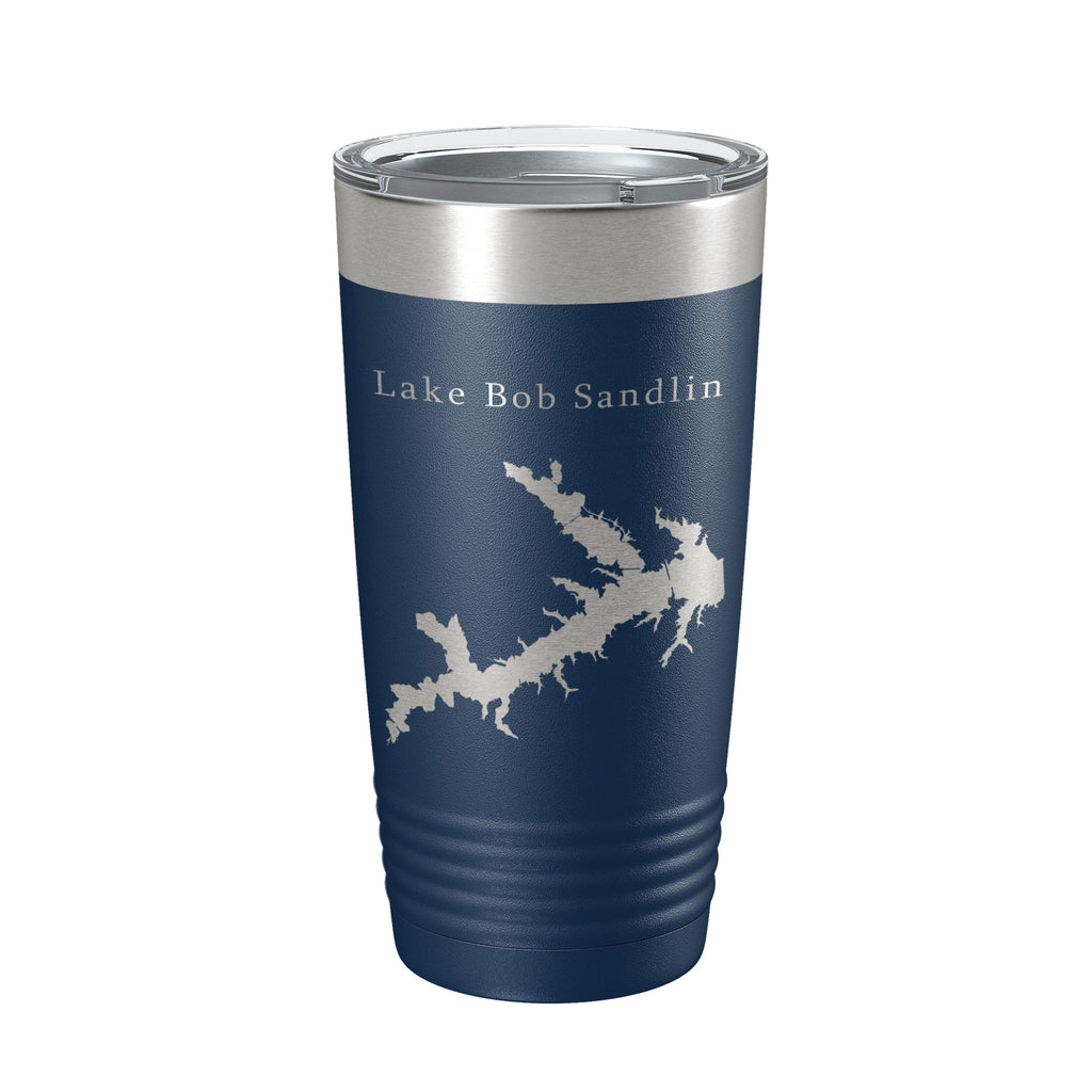 Lake Bob Sandlin Map Tumbler Travel Mug Insulated Laser Engraved Coffee Cup Monticello Reservoir Texas 20 oz