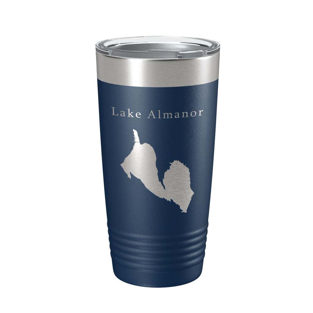 Lake Almanor Map Tumbler Travel Mug Insulated Laser Engraved Coffee Cup California 20 oz