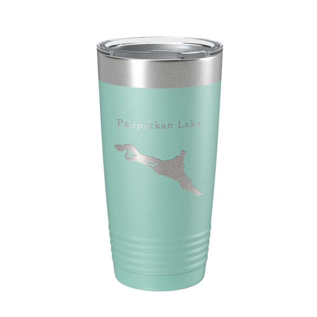 Paupackan Lake Map Tumbler Travel Mug Insulated Laser Engraved Coffee Cup Pennsylvania 20 oz