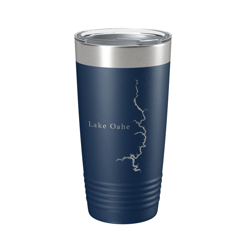 Lake Oahe Map Tumbler Travel Mug Insulated Laser Engraved Coffee Cup South Dakota 20 oz