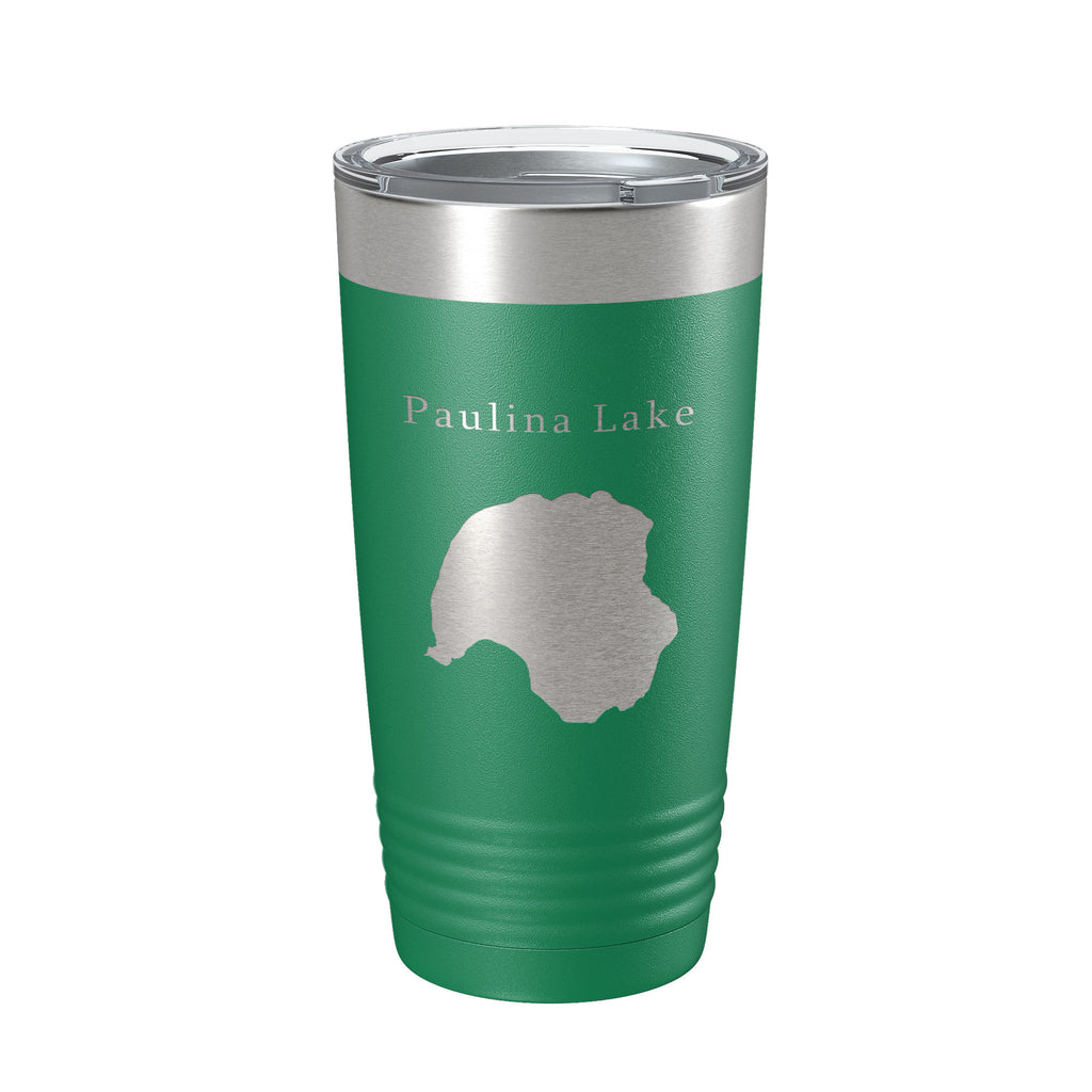 Paulina Lake Map Tumbler Travel Mug Insulated Laser Engraved Coffee Cup Oregon 20 oz