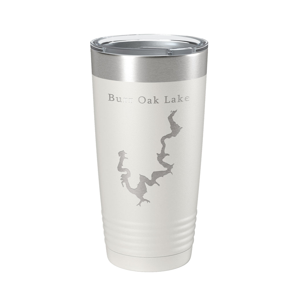 Burr Oak Lake Map Tumbler Travel Mug Insulated Laser Engraved Coffee Cup Ohio 20 oz