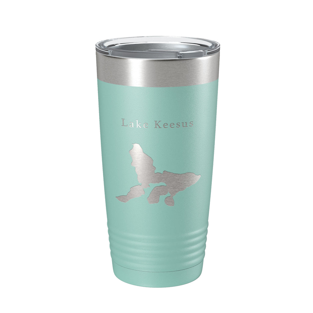 Lake Keesus Map Tumbler Travel Mug Insulated Laser Engraved Coffee Cup Wisconsin 20 oz