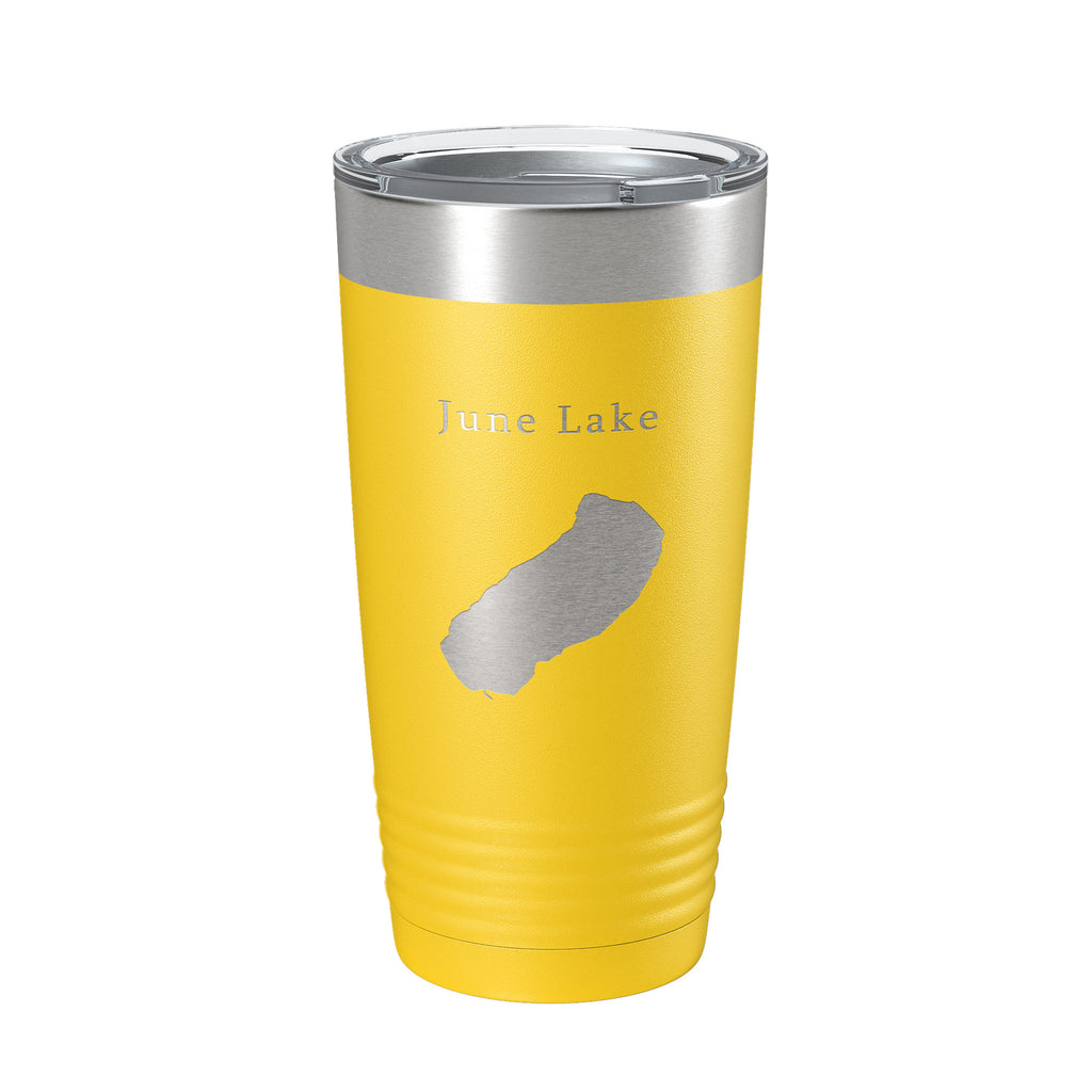 June Lake Map Tumbler Travel Mug Insulated Laser Engraved Coffee Cup California 20 oz