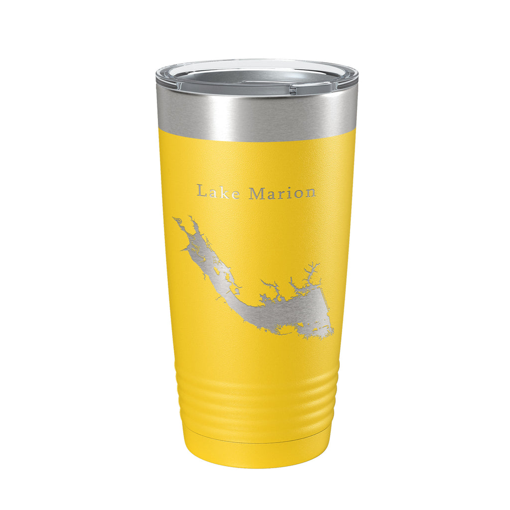 Lake Marion Map Tumbler Travel Mug Insulated Laser Engraved Coffee Cup South Carolina 20 oz