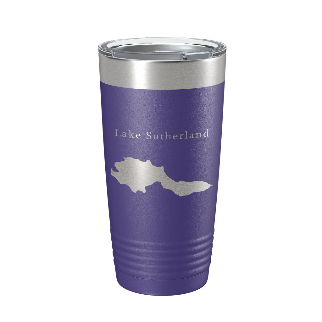 Lake Sutherland Map Tumbler Travel Mug Insulated Laser Engraved Coffee Cup Washington 20 oz