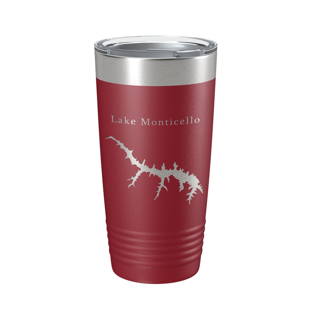 Lake Monticello Map Tumbler Travel Mug Insulated Laser Engraved Coffee Cup Virginia 20 oz