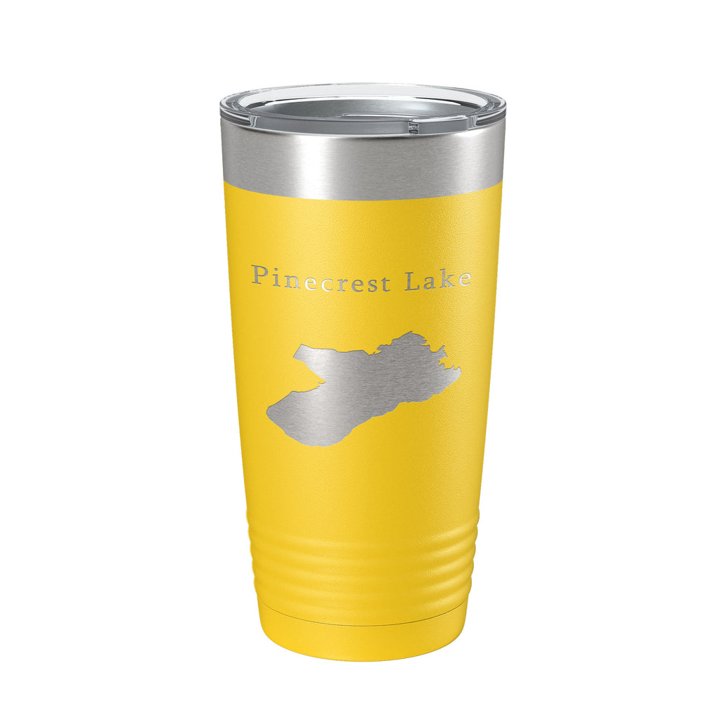 Pinecrest Lake Map Tumbler Travel Mug Insulated Laser Engraved Coffee Cup California 20 oz