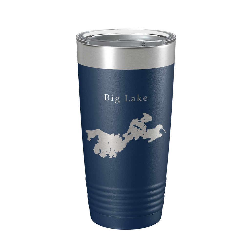 Big Lake Map Tumbler Travel Mug Insulated Laser Engraved Coffee Cup Alaska 20 oz