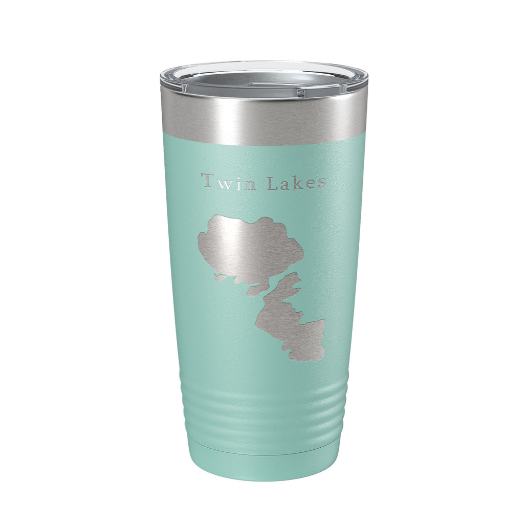 Twin Lakes Map Tumbler Travel Mug Insulated Laser Engraved Coffee Cup Idaho 20 oz