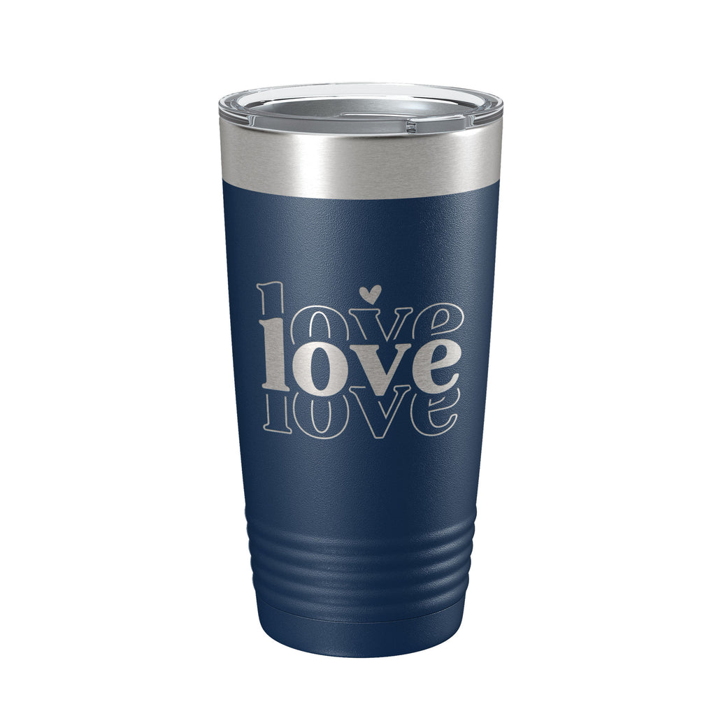 Love Love Love Tumbler Travel Mug Insulated Laser Engraved Coffee Cup 20 oz