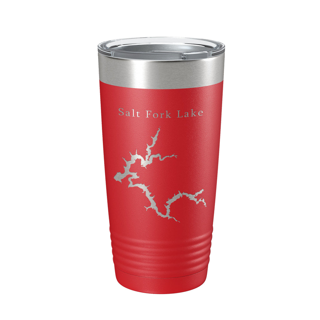 Salt Fork Lake Map Tumbler Travel Mug Insulated Laser Engraved Coffee Cup Ohio 20 oz