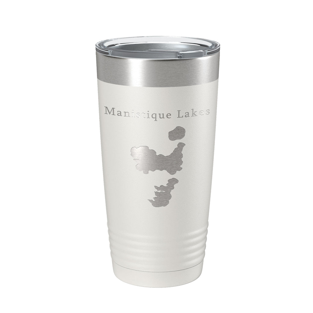 Manistique Lakes Map Tumbler Travel Mug Insulated Laser Engraved Coffee Cup Michigan 20 oz