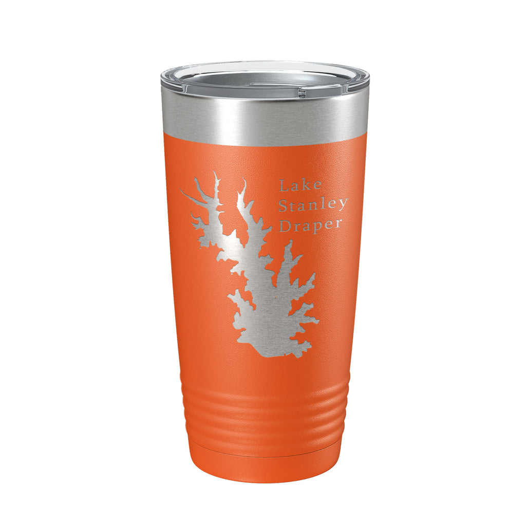 Lake Stanley Draper Map Tumbler Travel Mug Insulated Laser Engraved Coffee Cup Oklahoma 20 oz