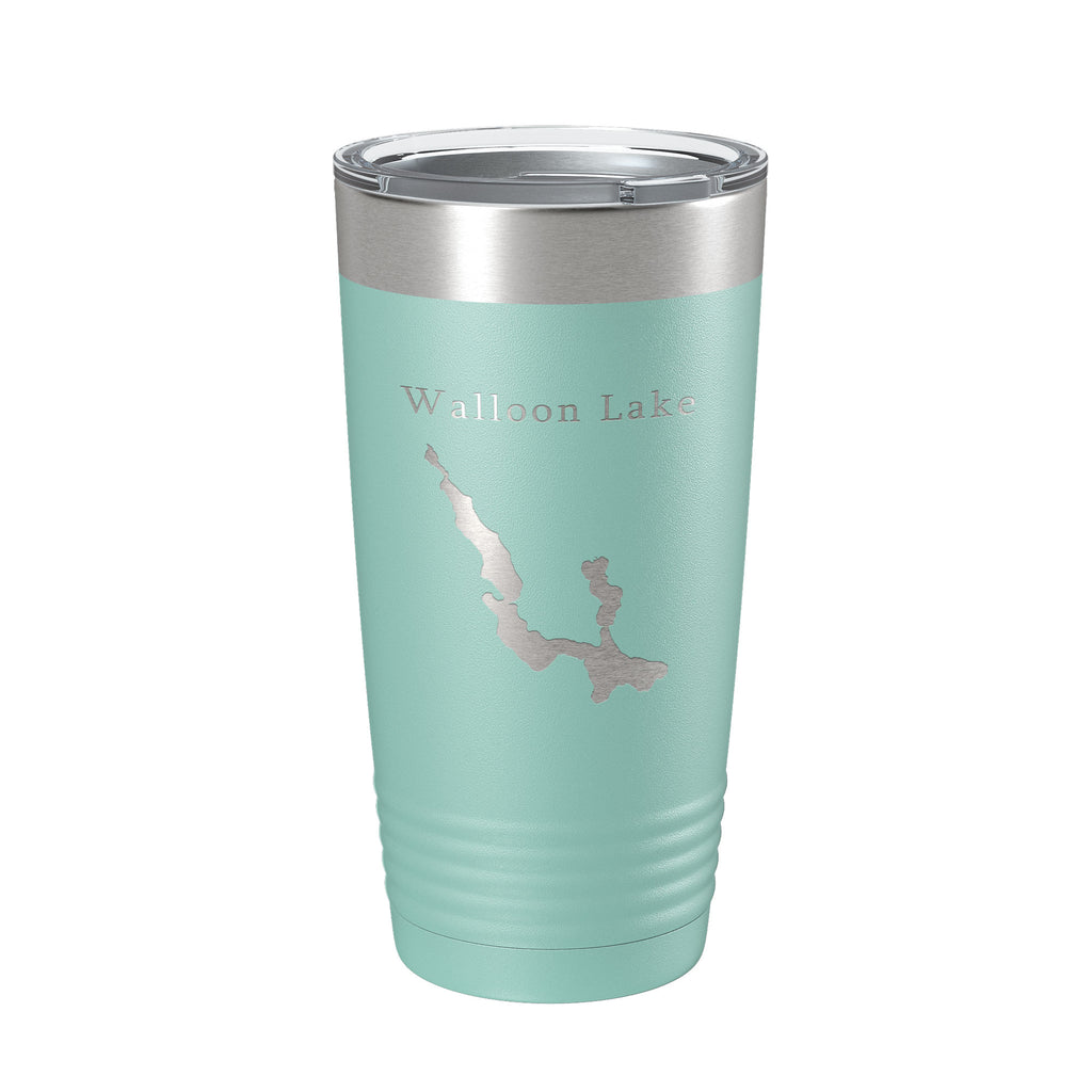 Walloon Lake Map Tumbler Travel Mug Insulated Laser Engraved Coffee Cup Michigan 20 oz