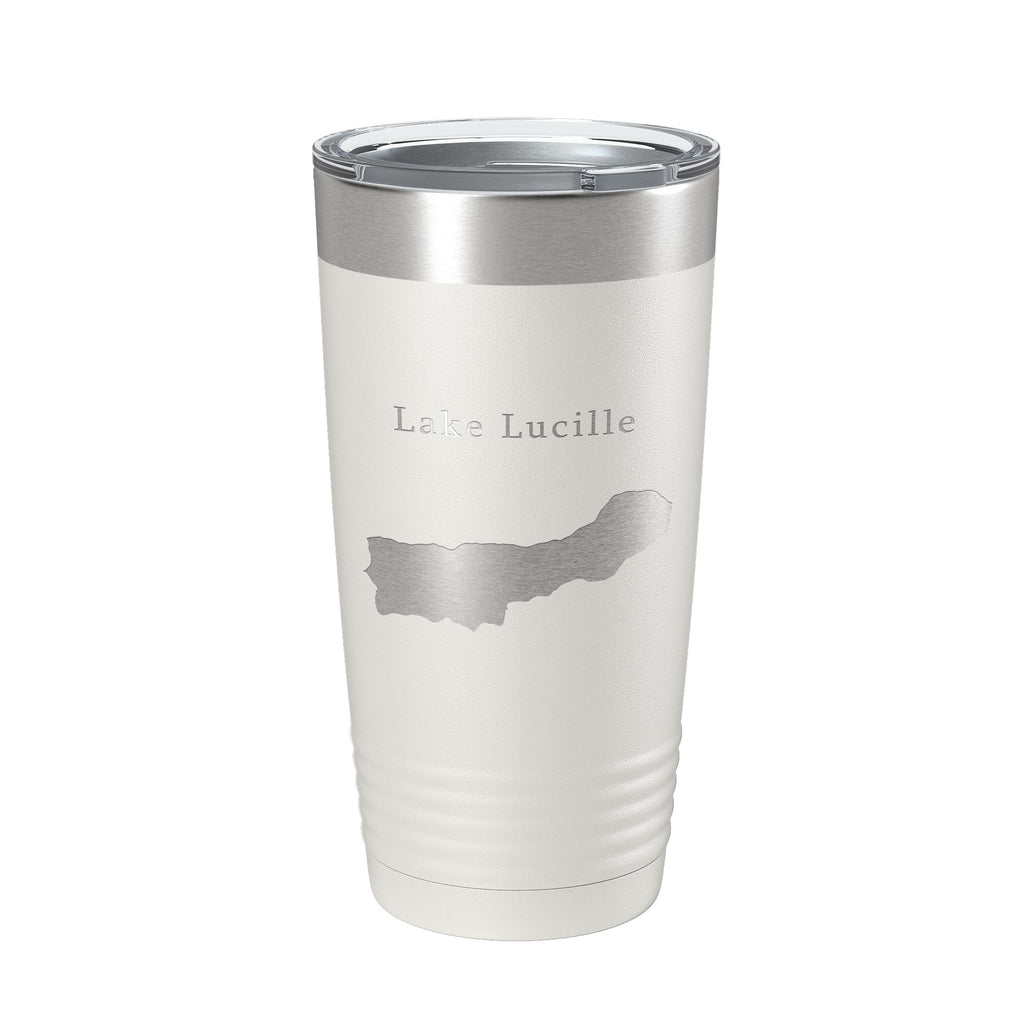 Lake Lucille Map Tumbler Travel Mug Insulated Laser Engraved Coffee Cup Alaska 20 oz