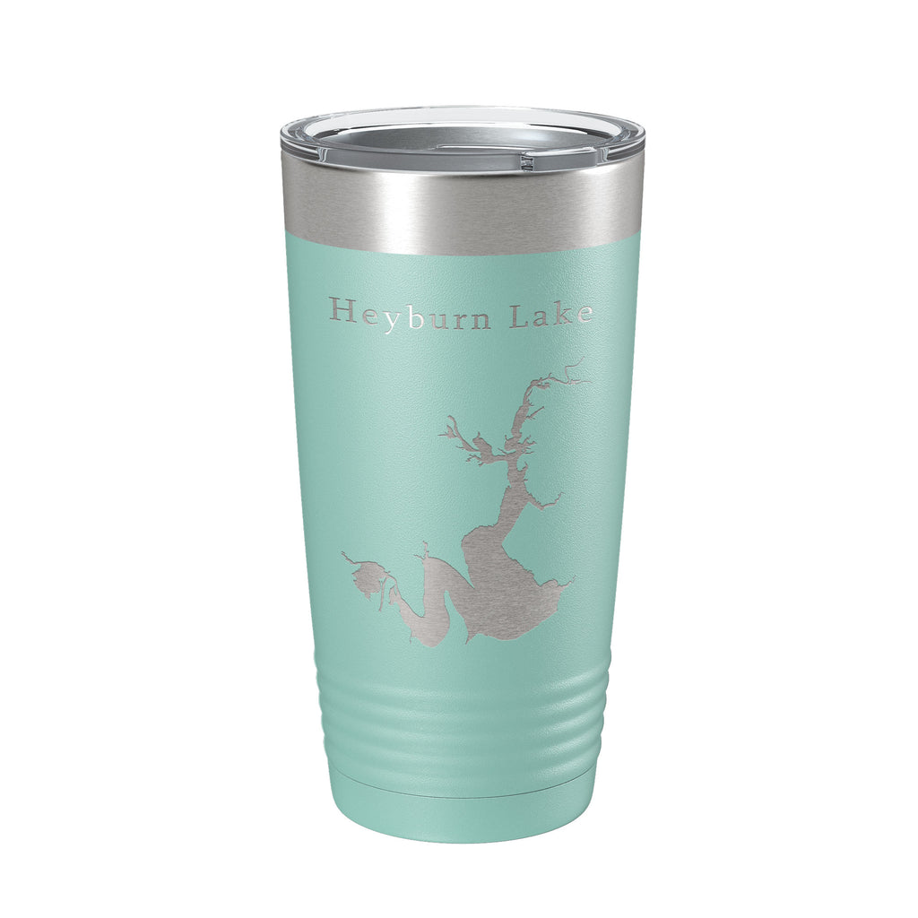 Heyburn Lake Map Tumbler Travel Mug Insulated Laser Engraved Coffee Cup Oklahoma 20 oz