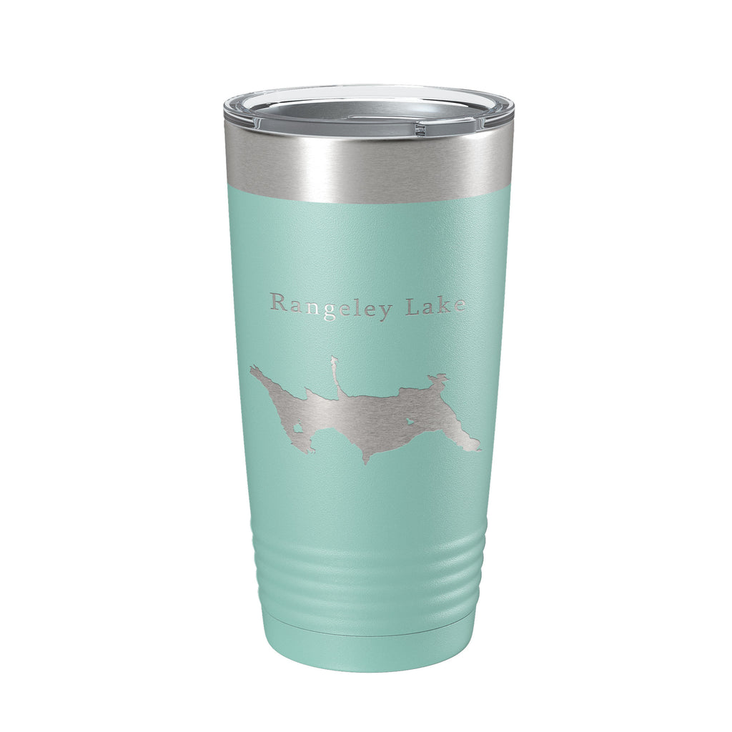 Rangeley Lake Map Tumbler Travel Mug Insulated Laser Engraved Coffee Cup Maine 20 oz