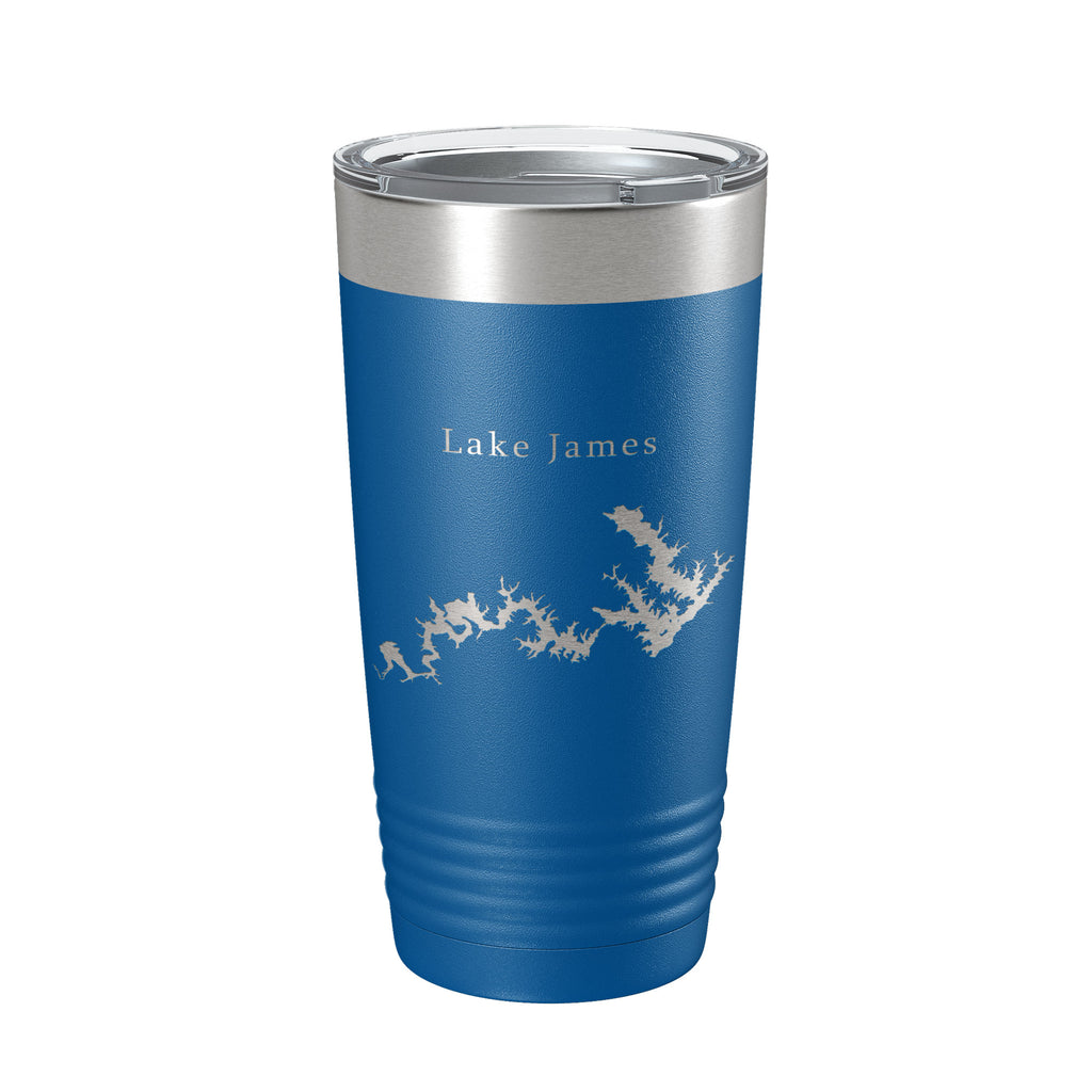 Lake James Map Tumbler Travel Mug Insulated Laser Engraved Coffee Cup North Carolina 20 oz