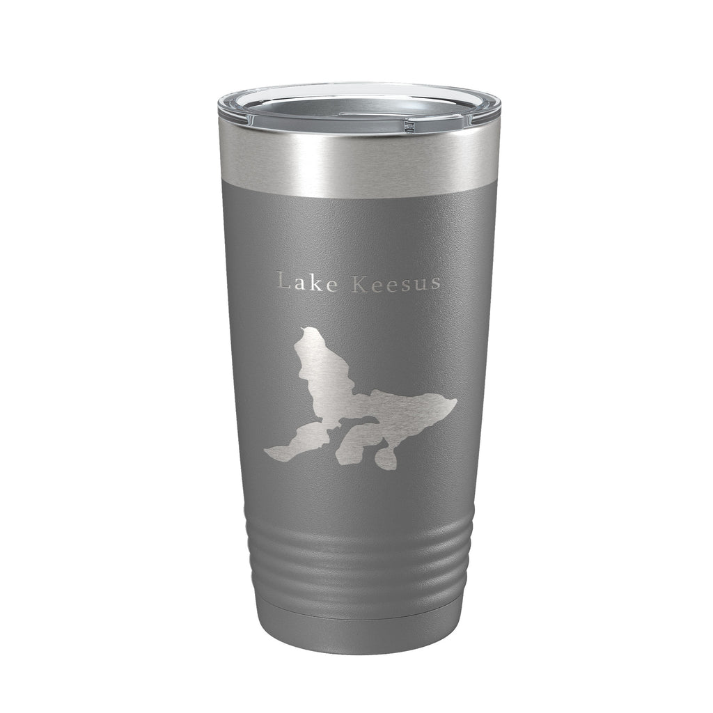 Lake Keesus Map Tumbler Travel Mug Insulated Laser Engraved Coffee Cup Wisconsin 20 oz