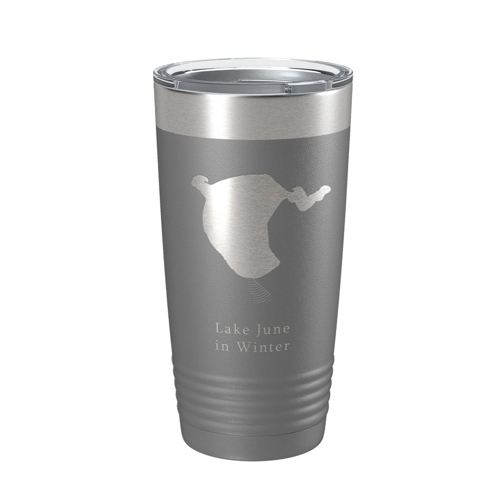 Lake June in Winter Map Tumbler Travel Mug Insulated Laser Engraved Coffee Cup Florida 20 oz