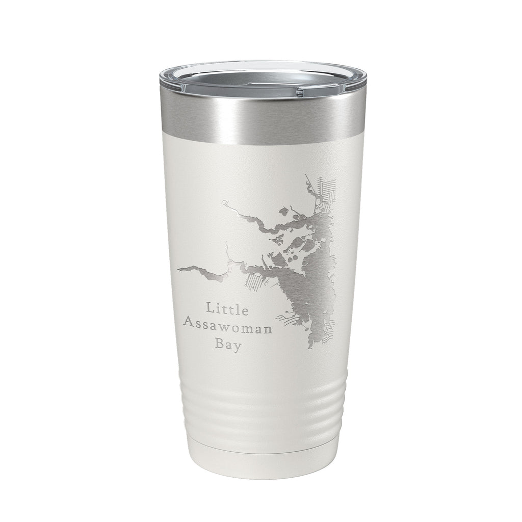 Little Assawoman Bay Tumbler Lake Map Travel Mug Insulated Laser Engraved Coffee Cup Delaware 20 oz