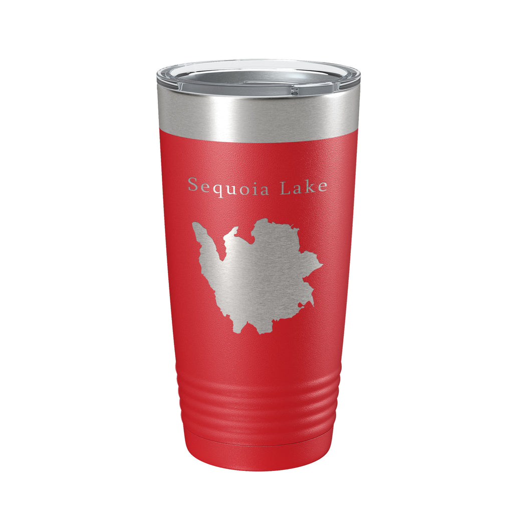 Sequoia Lake Map Tumbler Travel Mug Insulated Laser Engraved Coffee Cup California 20 oz