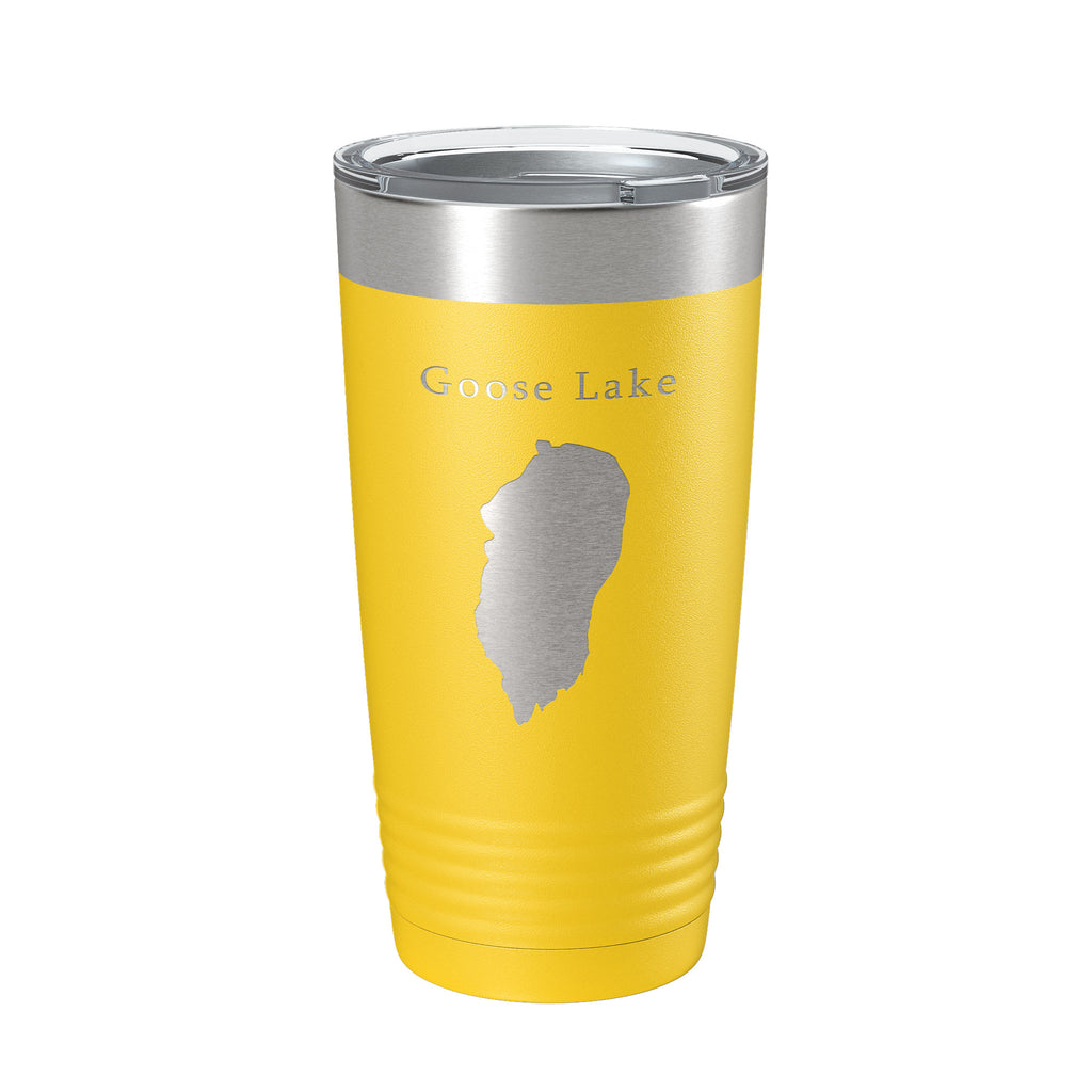 Goose Lake Map Tumbler Travel Mug Insulated Laser Engraved Coffee Cup California Oregon 20 oz