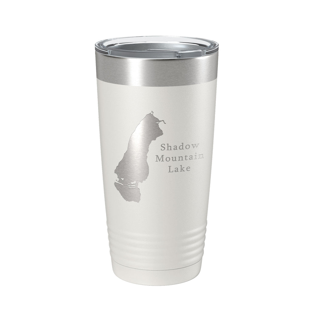 Shadow Mountain Lake Map Tumbler Travel Mug Insulated Laser Engraved Coffee Cup Colorado 20 oz