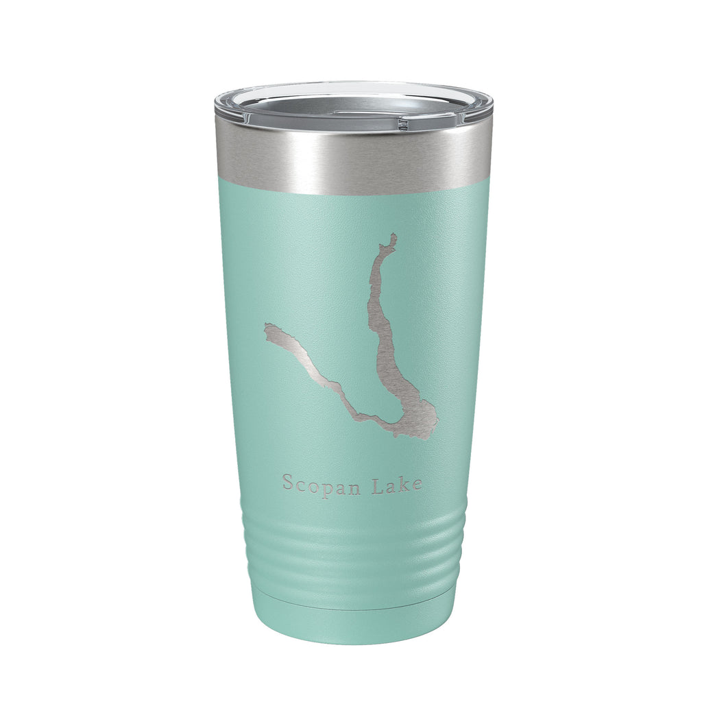 Scopan Lake Squapan Map Tumbler Travel Mug Insulated Laser Engraved Coffee Cup Maine 20 oz