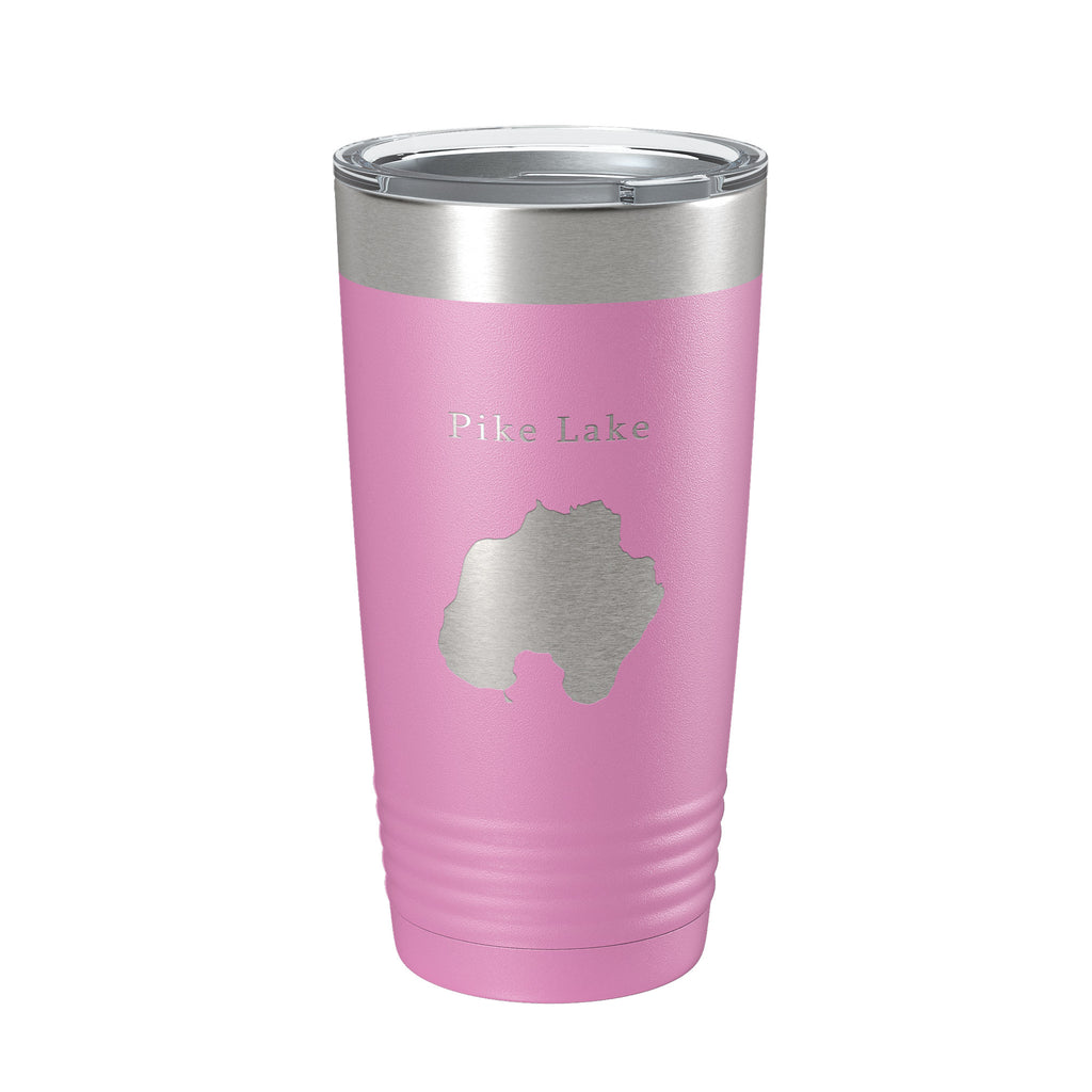 Pike Lake Map Tumbler Travel Mug Insulated Laser Engraved Coffee Cup Washington County Wisconsin 20 oz