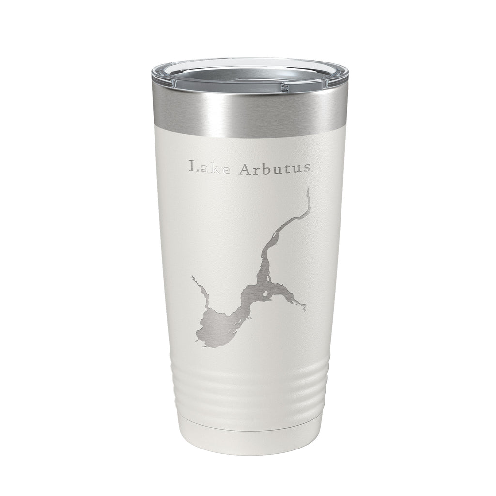 Lake Arbutus Map Tumbler Travel Mug Insulated Laser Engraved Coffee Cup Wisconsin 20 oz