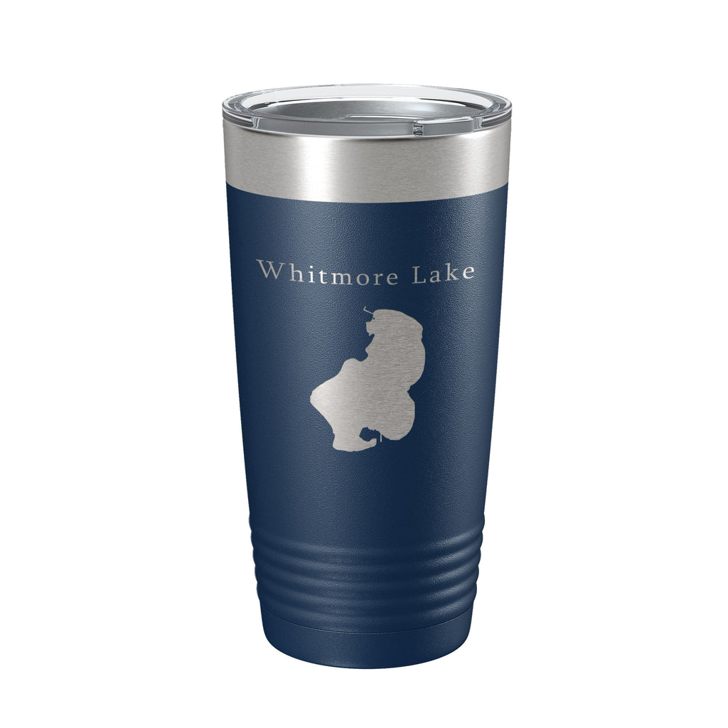 Whitmore Lake Map Tumbler Travel Mug Insulated Laser Engraved Coffee Cup Michigan 20 oz