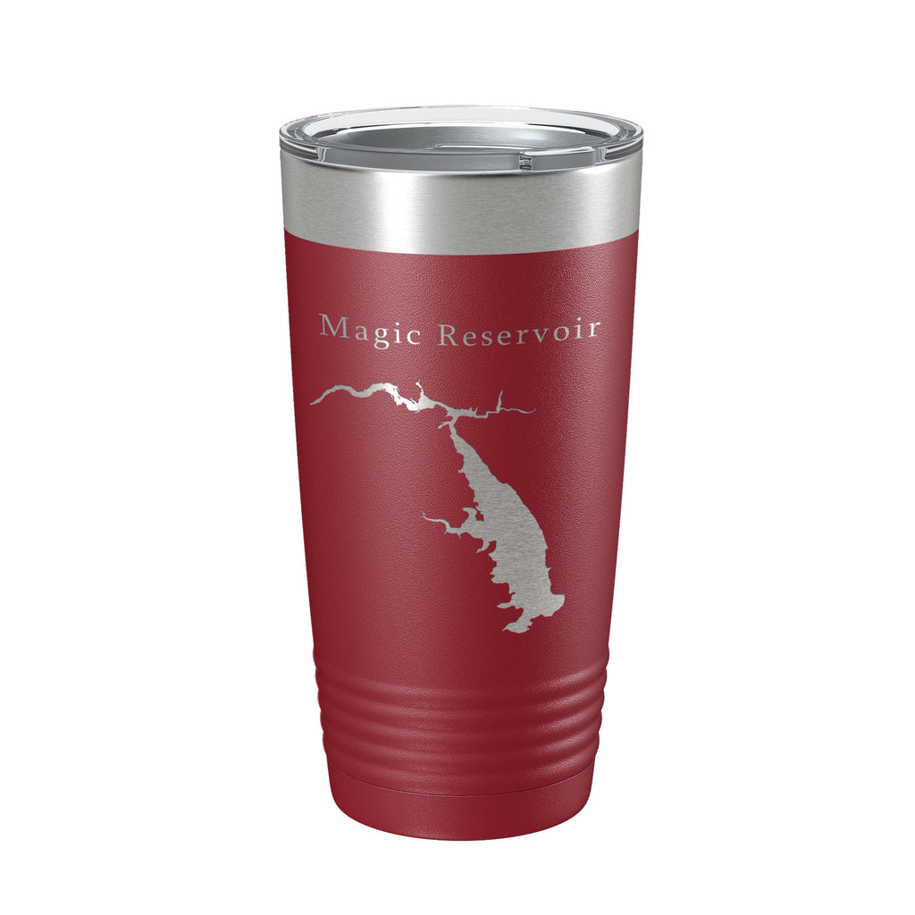 Magic Reservoir Tumbler Lake Map Travel Mug Insulated Laser Engraved Coffee Cup Idaho 20 oz