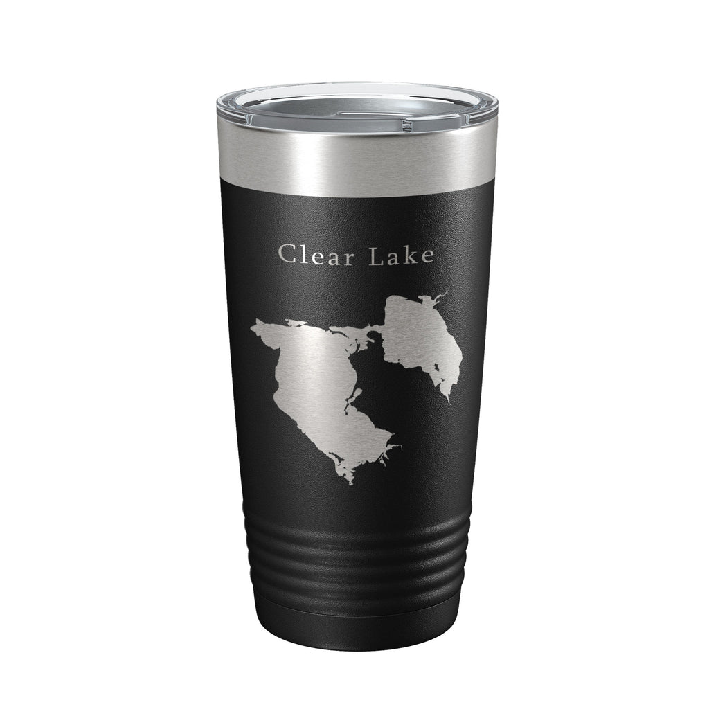 Clear Lake Reservoir Map Tumbler Travel Mug Insulated Laser Engraved Coffee Cup California 20 oz