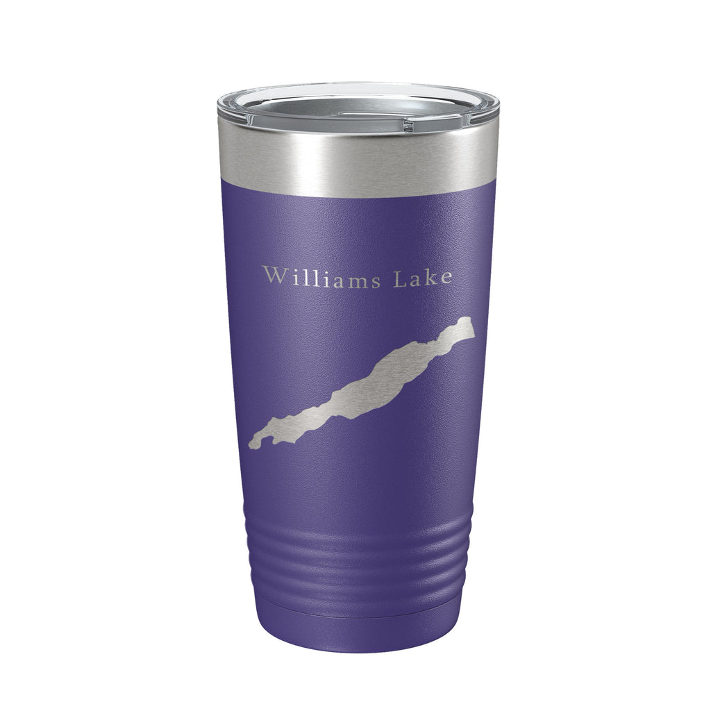 Williams Lake Map Tumbler Travel Mug Insulated Laser Engraved Coffee Cup Washington 20 oz