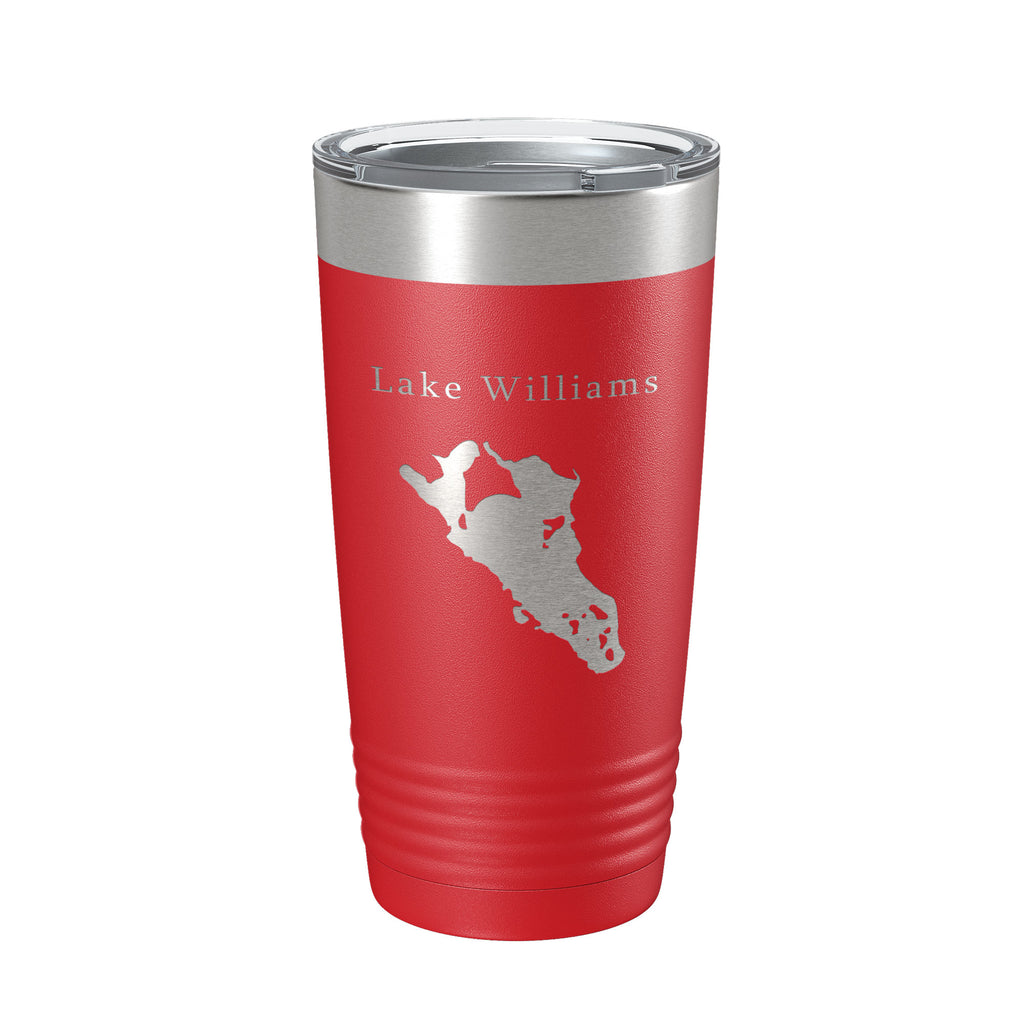 Lake Williams Map Tumbler Travel Mug Insulated Laser Engraved Coffee Cup Connecticut 20 oz