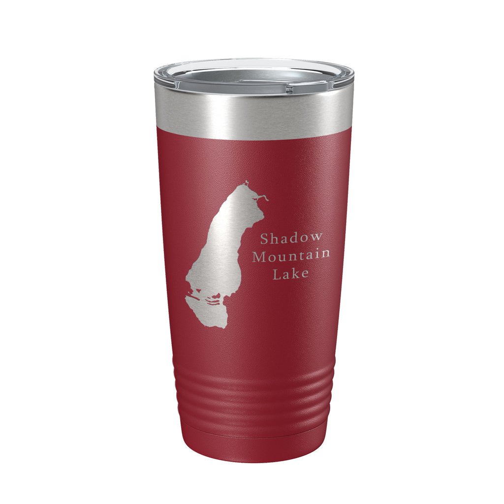 Shadow Mountain Lake Map Tumbler Travel Mug Insulated Laser Engraved Coffee Cup Colorado 20 oz